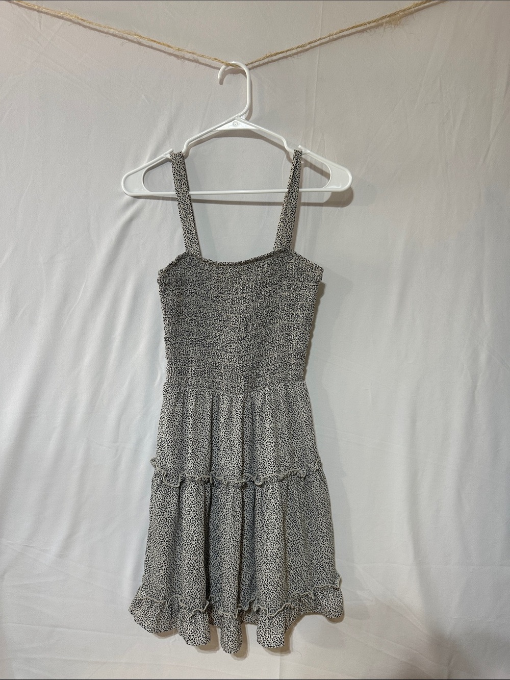 Jessica Simpson Black and White Smocked Dress 0093